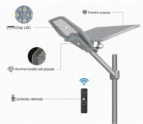 SolarMax Pro LED — Luminária Pública Solar de Alta Potência 400w 2